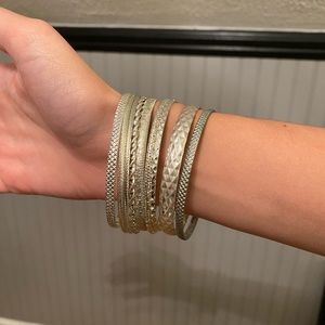 Bangle Bracelets Silver (Set of 9)